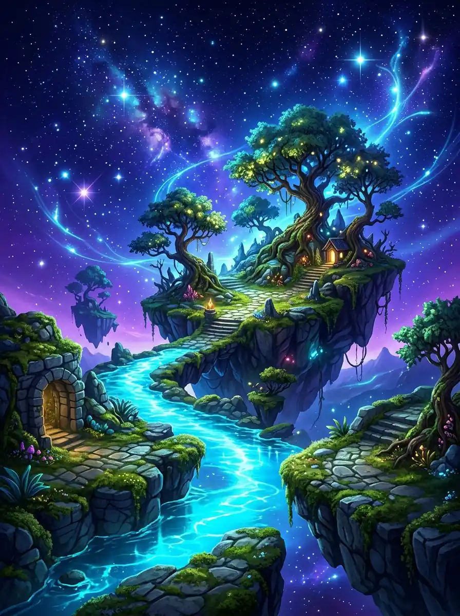 Finished AI-generated fantasy artwork from a simple text prompt
