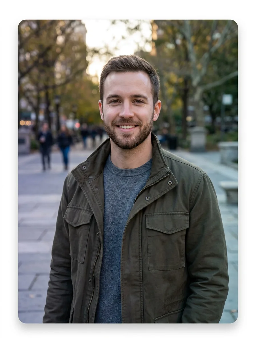 Natural swapped portrait in an everyday outdoor photo