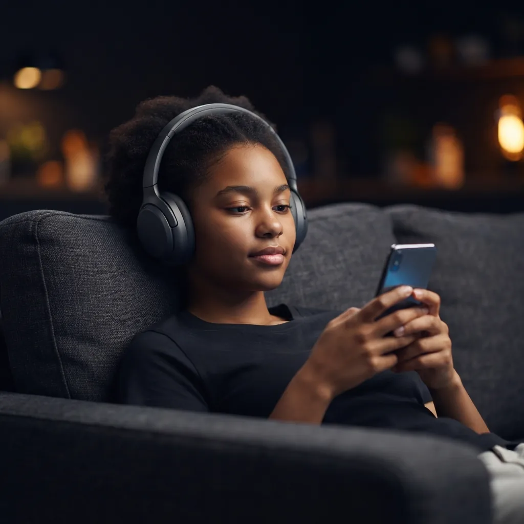 Indie bedroom producer reviewing music project titles on a smartphone