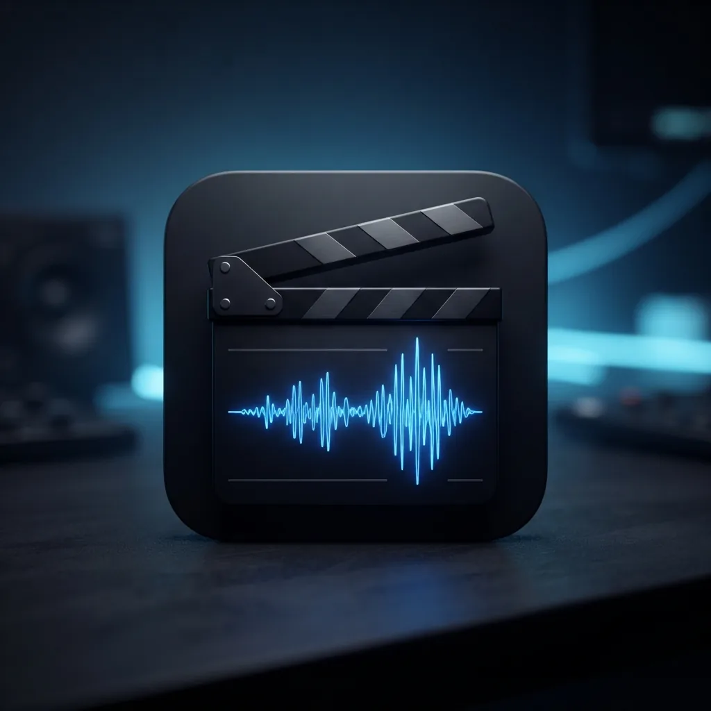 Filmmaker matching cinematic music to a video scene on a laptop