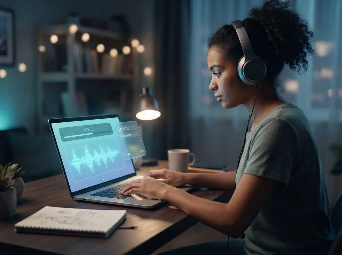 Maya choosing lofi style settings while her music is being created