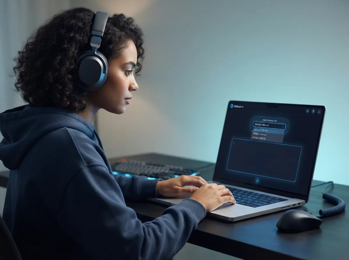 Maya selecting Google Lyria 3.5 on her laptop in OnMusic AI