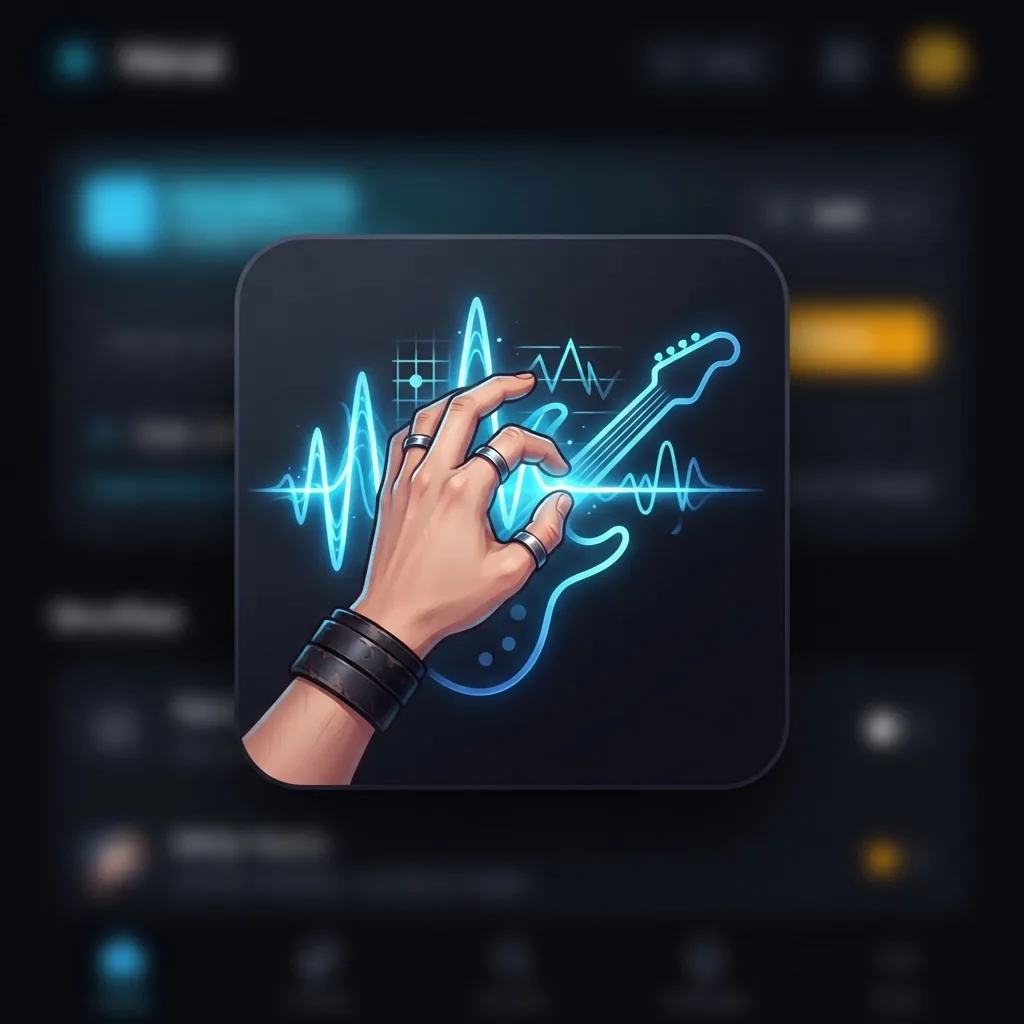 Person making their first heavy song on a laptop with blue waveform controls