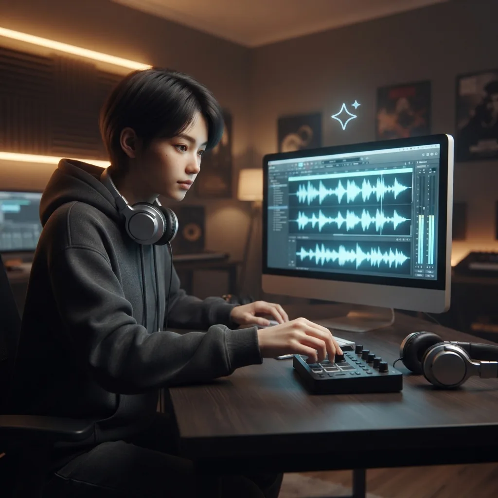Independent music artist generating phonk tracks with modern AI tools