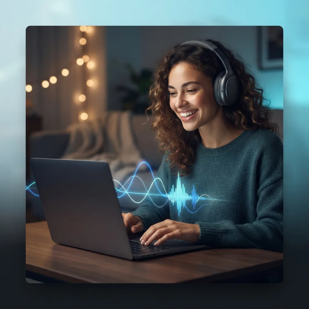 Person creating a personal birthday pop song on a laptop
