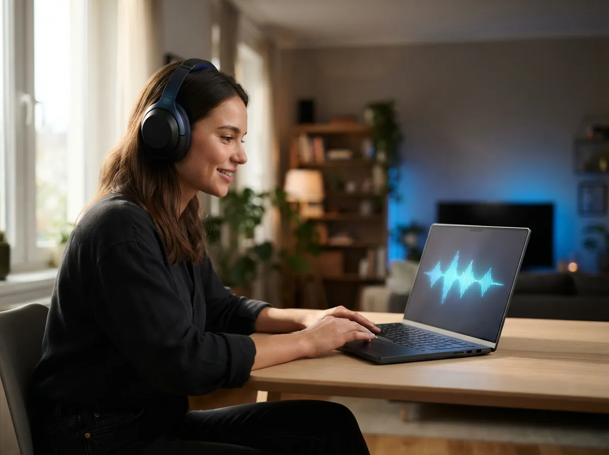 User comparing AI music model options on a laptop