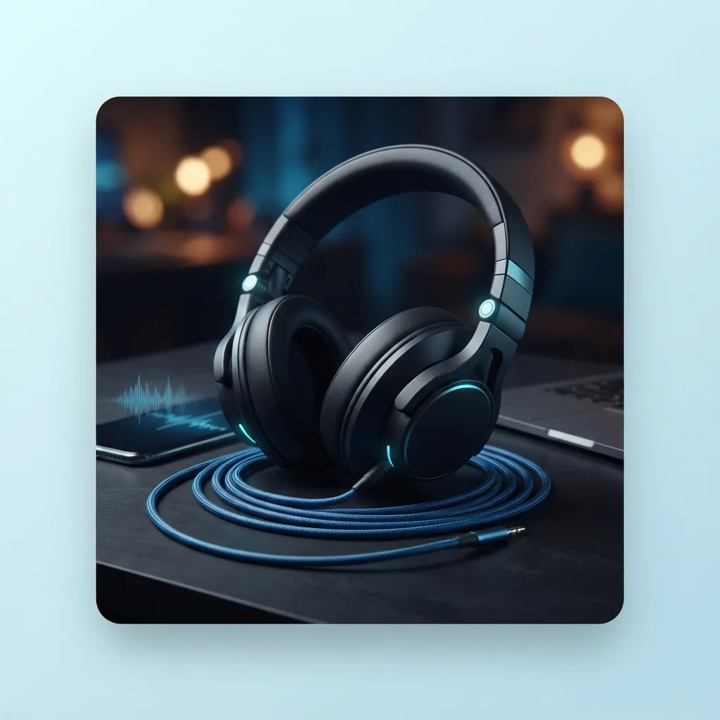 Beat maker testing instrumental ideas on a laptop with headphones