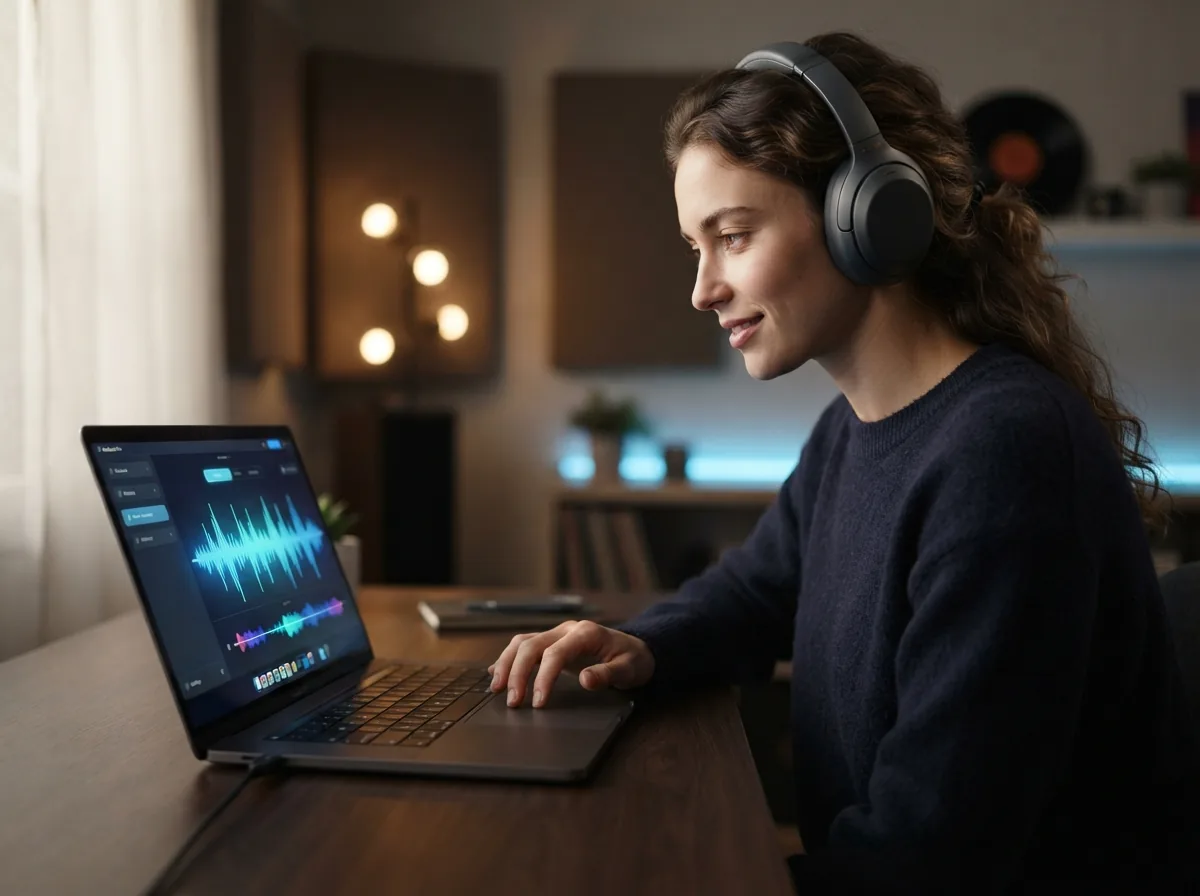 AI music platform screen showing free start access and usage options