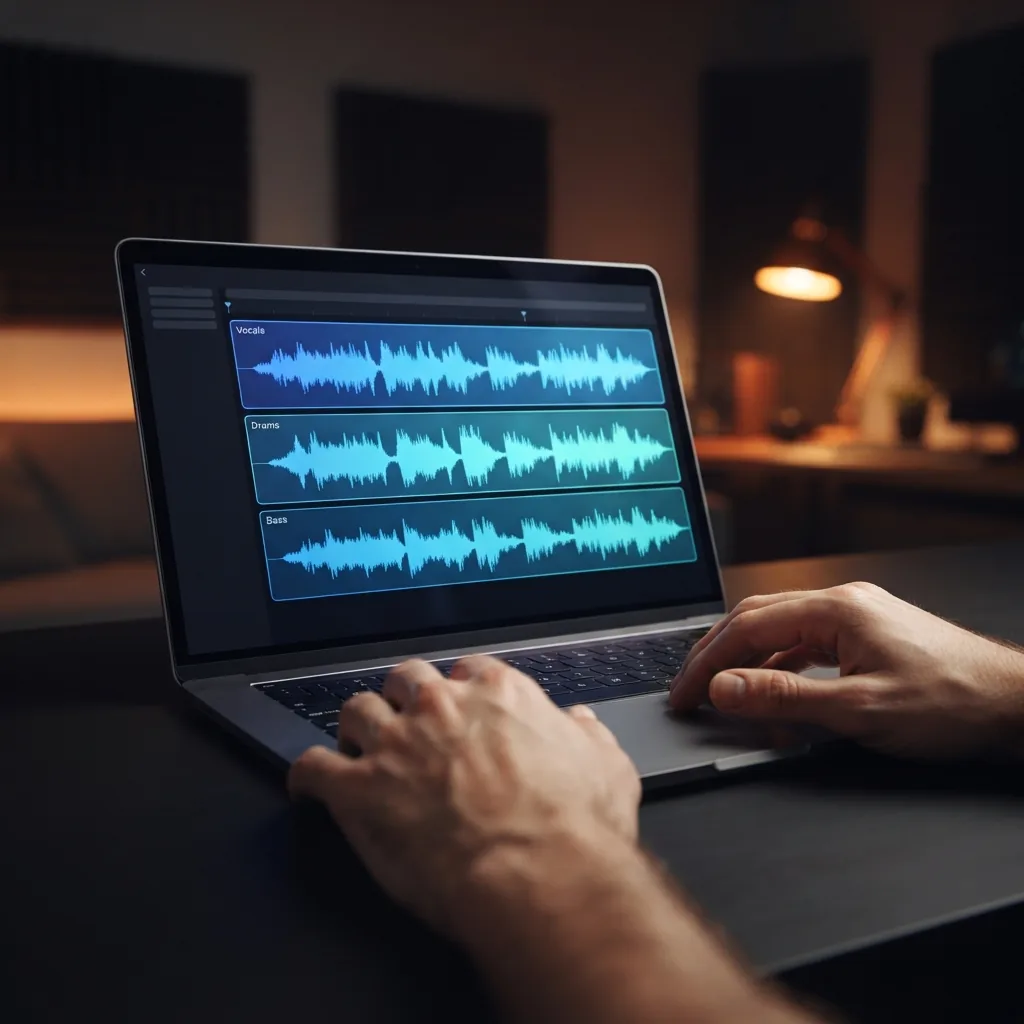 Hobby remixer separating song parts while working with Udio v4
